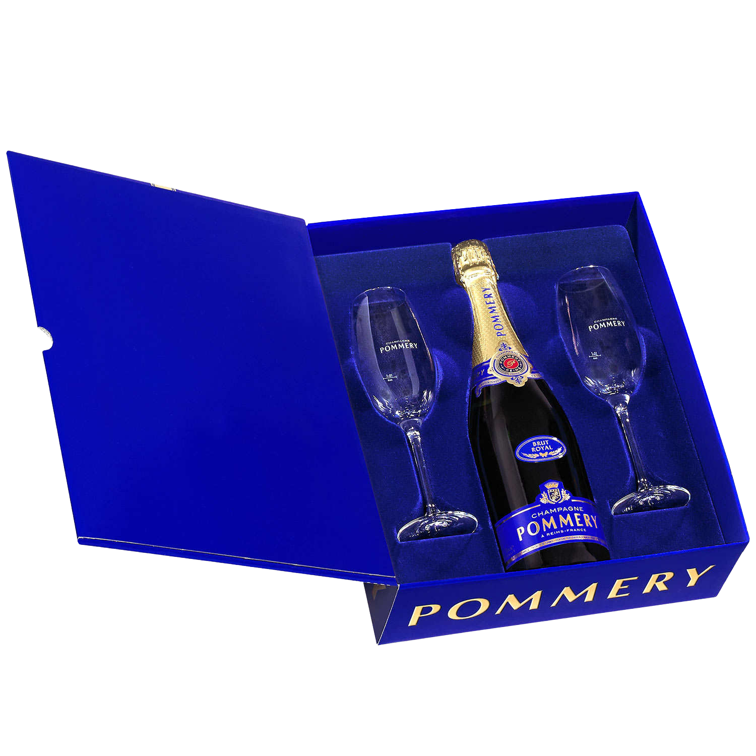 Champagne Pommery Brut Royal Gift Box + 2 glazen